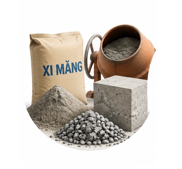 Xi măng, bê tông và vữa cho xây dựng công trình
